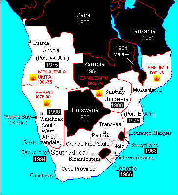 Basic map of Southern Africa